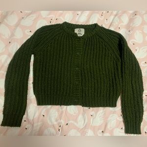 UNIF X Urban Outfitters green cropped cardigan